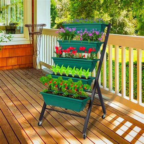 green metal planter box on wheels|movable planter boxes on wheels.